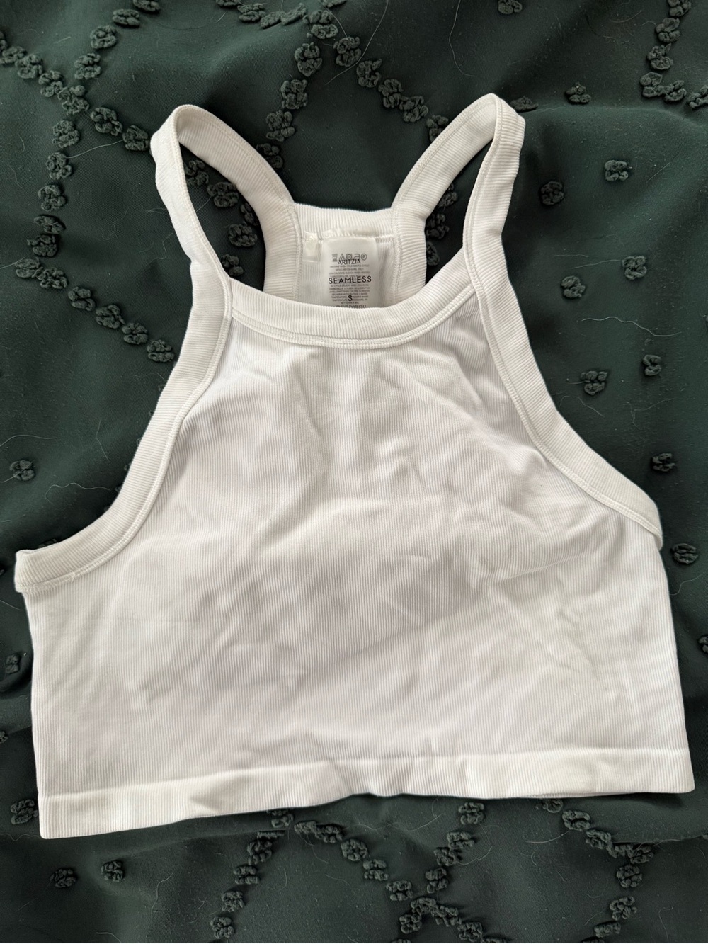 Seamless White Racerback Crop Tank